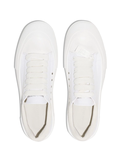 Shop Alexander Mcqueen Deck Plimsoll Lace-up Sneakers In White