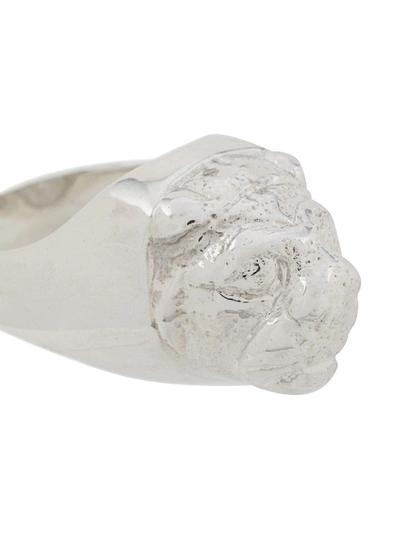 Shop Victoria Strigini Lion's Head Ring In Silver