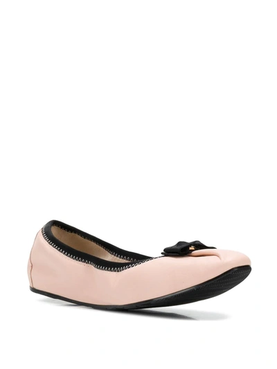 Ferragamo My Joy Leather Ballet Flats In Pink