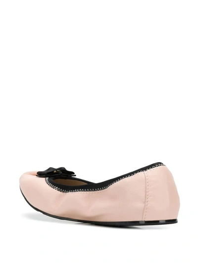 Ferragamo My Joy Leather Ballet Flats In Pink