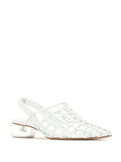 Shop Studio Chofakian Pointed Toe Sandals In White