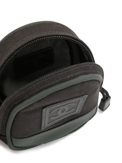 Pre-owned Chanel 2003 Sports Line Logo Patch Belt Bag In Black