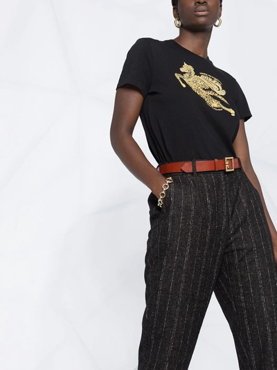 Shop Dolce & Gabbana Pinstripe Cropped Trousers In Black