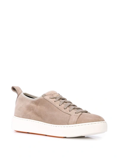 Shop Santoni Classic Low-top Sneakers In Grey