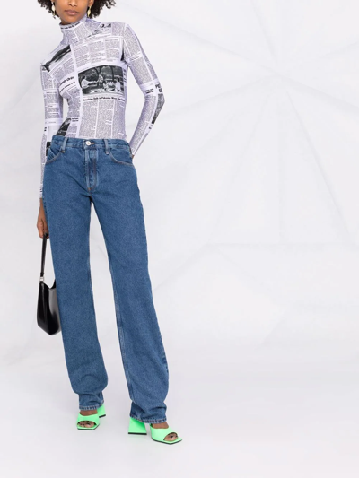 Shop Attico High-rise Straight-leg Jeans In Blau