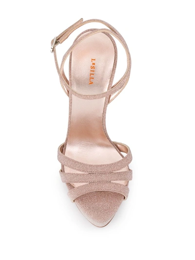 Shop Le Silla Lola Platform Sandals In Neutrals ,metallic