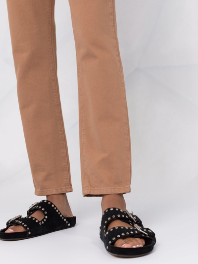 Shop Icon Denim Logo-patch Straight-leg Trousers In Neutrals