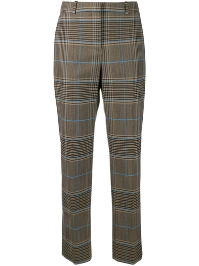 Shop Givenchy Check Straight-leg Trousers In Brown
