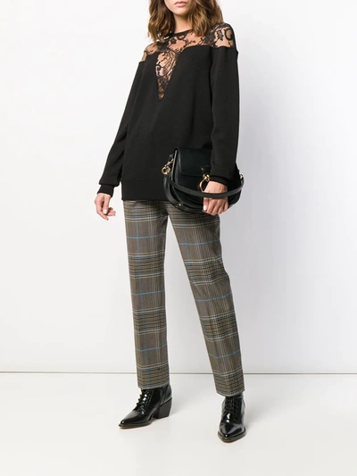 Shop Givenchy Check Straight-leg Trousers In Brown