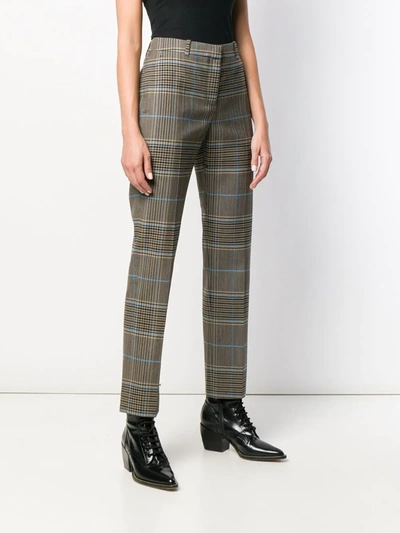 Shop Givenchy Check Straight-leg Trousers In Brown