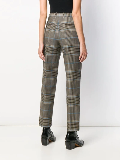 Shop Givenchy Check Straight-leg Trousers In Brown