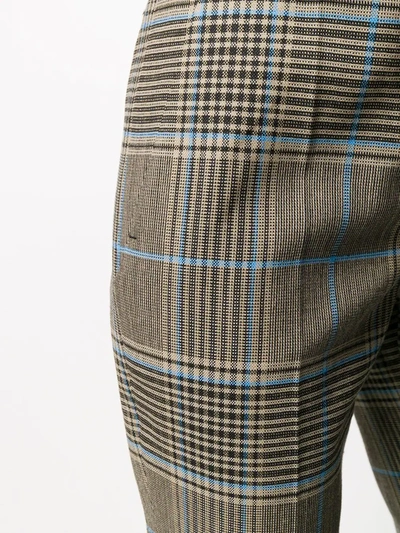 Shop Givenchy Check Straight-leg Trousers In Brown