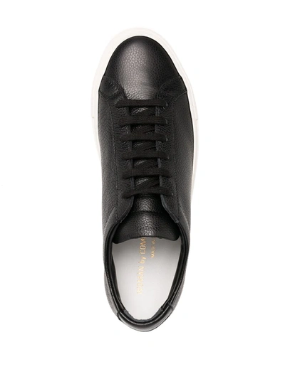 Shop Common Projects Pebbled-finish Low-top Sneakers In Black