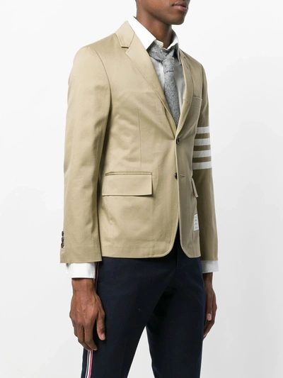 Thom Browne Single-breasted Slim-fit Cotton-twill Blazer In Neutrals