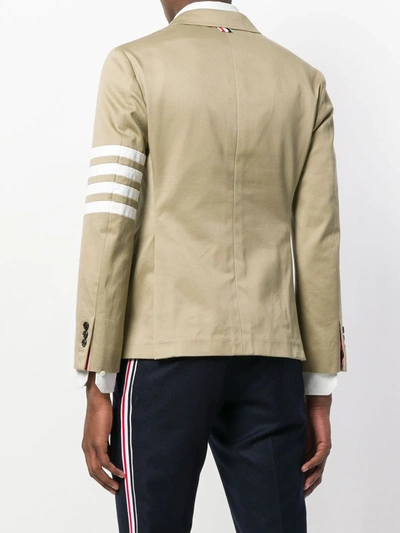 Thom Browne Single-breasted Slim-fit Cotton-twill Blazer In Neutrals