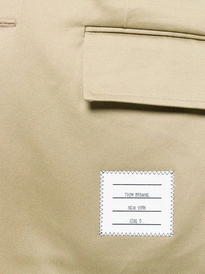 Thom Browne Single-breasted Slim-fit Cotton-twill Blazer In Neutrals