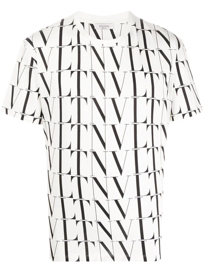 Shop Valentino Vltn Print T-shirt In White