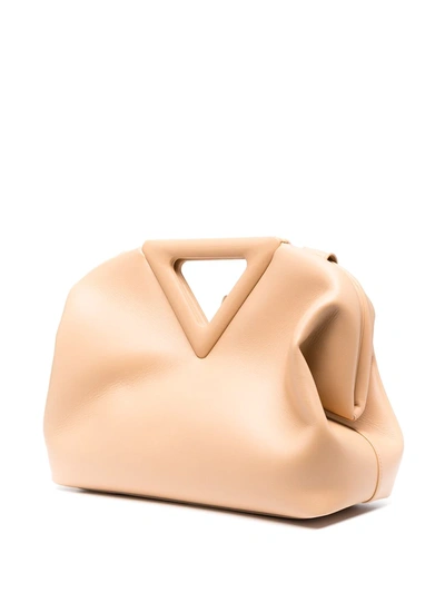 Shop Bottega Veneta The Triangle Shoulder Bag In Neutrals