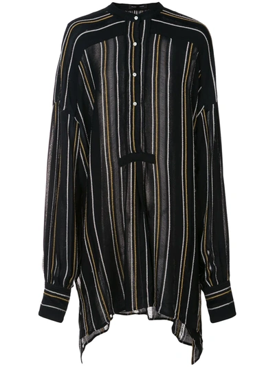 Shop Proenza Schouler Crepe Striped Shirt In Black