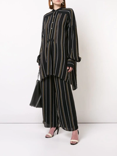 Shop Proenza Schouler Crepe Striped Shirt In Black