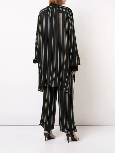 Shop Proenza Schouler Crepe Striped Shirt In Black