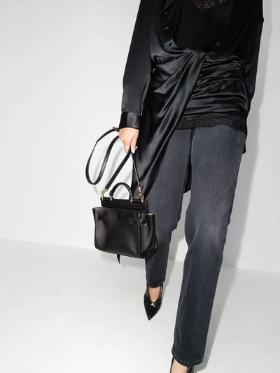 Shop Dolce & Gabbana Small Sicily 62 Shoulder Bag In Black