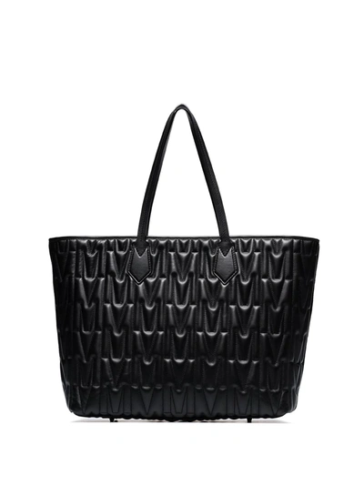 Shop Moschino Monogram-quilted Tote Bag In Black