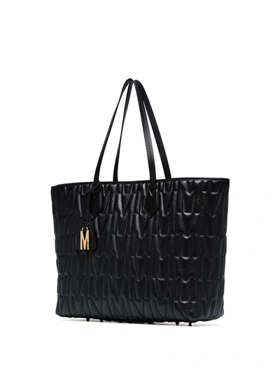 Shop Moschino Monogram-quilted Tote Bag In Black