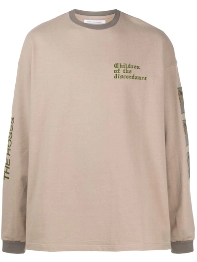 Shop Children Of The Discordance Embroidered Logo Sweater In Brown