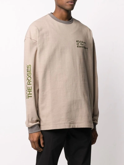 Shop Children Of The Discordance Embroidered Logo Sweater In Brown