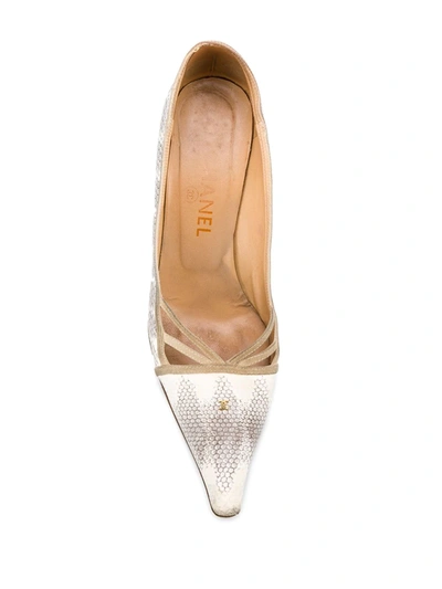 Pre-owned Chanel 2000s Two Tone Pumps In Neutrals