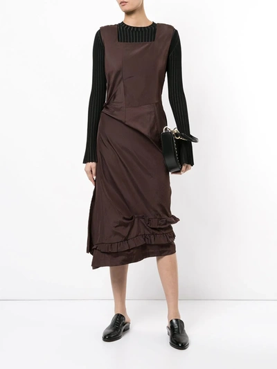 Pre-owned Comme Des Garçons Asymmetrical Dress In Brown