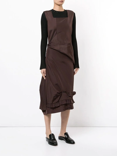 Pre-owned Comme Des Garçons Asymmetrical Dress In Brown