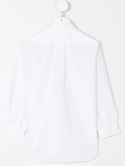 Shop Comme Des Garçons Heart Embroidered Shirt In White
