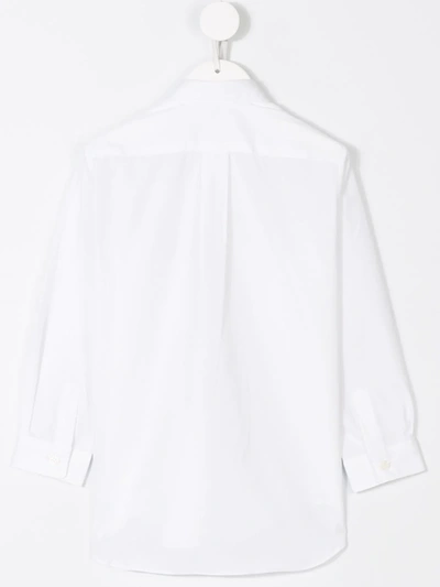 Comme Des Garçons Heart Applique Dress Shirt In White