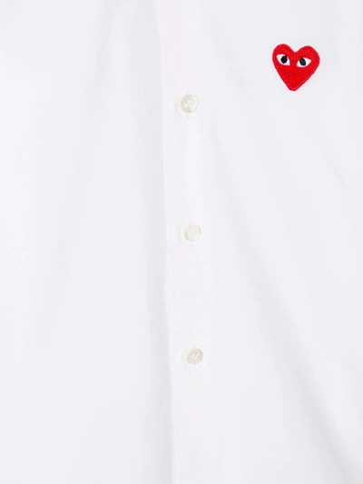 Shop Comme Des Garçons Heart Embroidered Shirt In White
