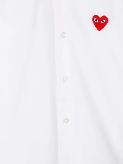 Comme Des Garçons Heart Applique Dress Shirt In White