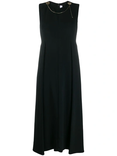 Shop Victoria Beckham Chain Trim Midi Dress In Black