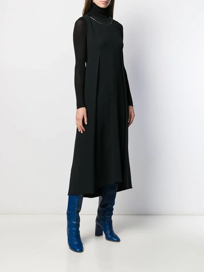 Shop Victoria Beckham Chain Trim Midi Dress In Black