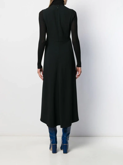 Shop Victoria Beckham Chain Trim Midi Dress In Black