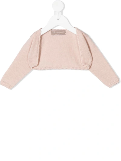 Shop La Stupenderia Cropped Wool Cardigan In Pink