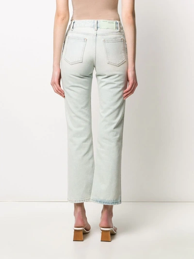 Shop Off-white Cropped Jeans In Blue