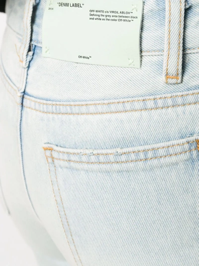 Shop Off-white Cropped Jeans In Blue