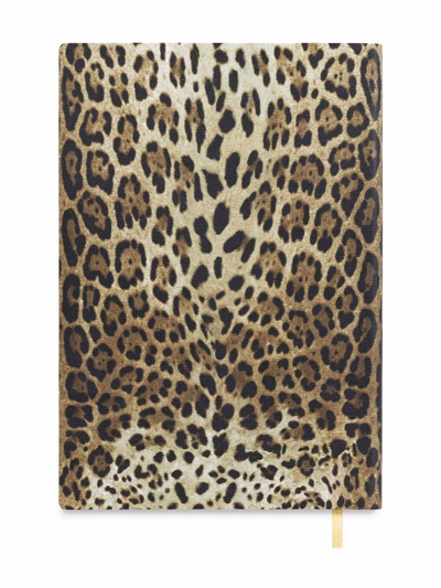 Dolce & Gabbana Large Blank Notebook Leather Cover Multicolor Unisex Onesize In Brown