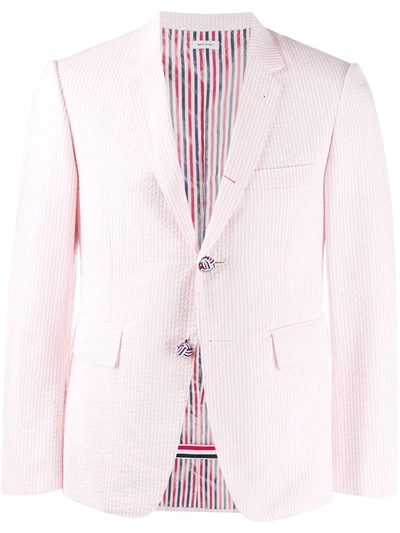 Shop Thom Browne Seersucker Striped Sport Blazer In Pink