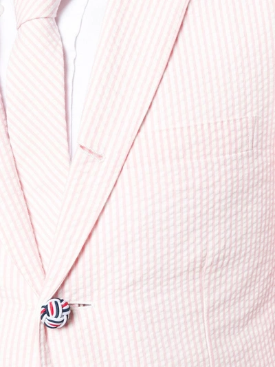 Shop Thom Browne Seersucker Striped Sport Blazer In Pink