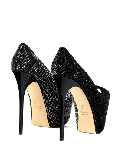 Shop Giuseppe Zanotti Liza Bicolor 150mm Peep-toe Pumps In Black