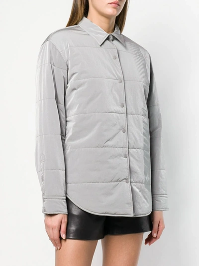 Shop Alexander Wang T Quilted Straight Jacket In Grey