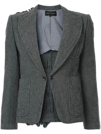 Pre-owned Comme Des Garçons Vintage 古着后背荷叶边西装夹克 - 灰色 In Grey