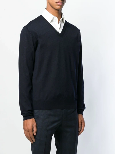 Shop Corneliani V-neck Sweater In Blue